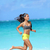 actif · mode · de · vie · femme · courir · pieds · nus · plage - photo stock © Maridav