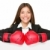 donna · d'affari · segno · guantoni · da · boxe · imprenditrice · boxer · suit - foto d'archivio © Maridav