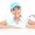 golfozó · nő · mutat · felirat · női · üres - stock fotó © Maridav