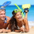 plajă · călători · cuplu · snorkeling · fericit - imagine de stoc © Maridav