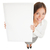 Woman showing a white board sign poster stock photo © Maridav