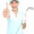 golfozó · siker · nő · mosolyog · remek · kézjel · tart - stock fotó © Maridav