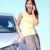 Young woman by car on mobile phone stock photo © Maridav