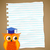 Back to school on wrinkled lined paper and owl stock photo © marish