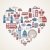 London love - heart with many vector icons stock photo © marish