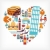 Italy love - heart shape with vector icons stock photo © marish
