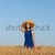 赤毛 · 少女 · 春 · フィールド · レトロな · カメラ - ストックフォト © Massonforstock