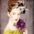Redhead girl with Rococo hair style and flower at vintage backgr stock photo © Massonforstock
