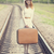 fiatal · divat · lány · bőrönd · vasútvonal · mosoly - stock fotó © Massonforstock