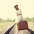 jungen · Mode · Mädchen · Koffer · Eisenbahnen · Lächeln - stock foto © Massonforstock