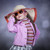 glücklich · sommerlich · Mädchen · tragen · hat · Sonnenbrillen - stock foto © Massonforstock