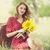 Redhead girl with sunflower at outdoor. stock photo © Massonforstock