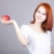 少女 · 赤いリンゴ · 手 · 食品 · 笑顔 · 女性 - ストックフォト © Massonforstock