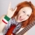 uśmiechnięty · włoski · dziewczyna · gitara · uśmiech · zielone - zdjęcia stock © Massonforstock