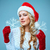 mooie · jonge · vrouw · kerstman · kleding · sneeuwvlokken · Blauw - stockfoto © master1305