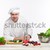 Küchenchef · Schneiden · grünen · Gurken · Küche · weiß - stock foto © master1305