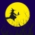Halloween background silhouette of a witch flying in a broom wit stock photo © meikis