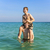 brothers are enjoying the clear warm water in the ocean and play stock photo © meinzahn