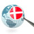 bandeira · Dinamarca · azul · globo · isolado - foto stock © MikhailMishchenko