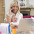Mother and baby in home office with laptop and telephone stock photo © monkey_business