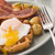 Waffles with Bacon Fried Potatoes and a Broken fried Egg stock photo © monkey_business