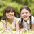 kettő · nővérek · kint · mosolyog · virág · gyerekek - stock fotó © monkey_business