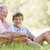 abuelo · nieto · picnic · sonriendo · feliz · nino - foto stock © monkey_business