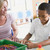 A schoolboy and his teacher in an art class stock photo © monkey_business