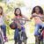 három · fiatal · lány · barátok · kint · biciklik · mosolyog - stock fotó © monkey_business
