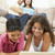 kinderen · met · behulp · van · laptop · home · computer · familie · meisje - stockfoto © monkey_business