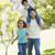 Man with two young children running outdoors smiling stock photo © monkey_business