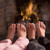 Children's feet warming at a fireplace stock photo © monkey_business