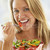 若い女性 · 食べ · 新鮮な · サラダ · 幸せ · フォーク - ストックフォト © monkey_business