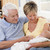 Grandparents in living room with baby smiling stock photo © monkey_business