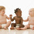 tre · neonati · seduta · holding · hands · baby - foto d'archivio © monkey_business
