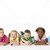 csoport · fiatal · gyerekek · stúdió · boldog · szín - stock fotó © monkey_business