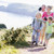 Family walking on cliffside path pointing and smiling stock photo © monkey_business
