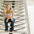 nő · ül · lépcsősor · mosolygó · nő · mosolyog · nők - stock fotó © monkey_business