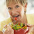 シニア · 女性 · 食べ · 新鮮な · サラダ · 笑みを浮かべて - ストックフォト © monkey_business