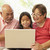 grands-parents · utilisant · un · ordinateur · portable · ordinateur · maison · fille · homme - photo stock © monkey_business