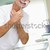 férfi · fürdőszoba · jelentkezik · aftershave · mosolyog · szexi - stock fotó © monkey_business