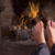 Feet warming at a fireplace stock photo © monkey_business