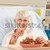 senior · homem · alimentação · hospital · comida · cama - foto stock © monkey_business