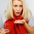 Sick young blond woman with pills and glass of water stock photo © Nejron