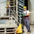 Young worker moving paving stones with pallet truck on a factory stock photo © Nejron