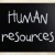 'Human resources' handwritten with white chalk on a blackboard stock photo © nenovbrothers