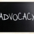 The word 'Advocacy' handwritten with white chalk on a blackboard stock photo © nenovbrothers