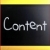 The word 'Content' handwritten with white chalk on a blackboard stock photo © nenovbrothers