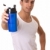 Athletic man with water bottle. Focus on face. Studio shot over white. stock photo © nickp37