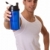 Athletic man with water bottle. Focus on bottle. Studio shot over white. stock photo © nickp37